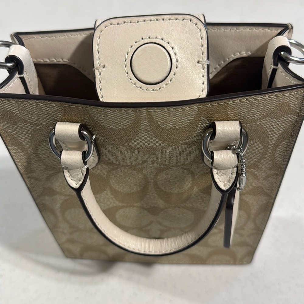 Coach Mini Tote or Crossbody Signature Canvas Like New - Picture 8 of 11